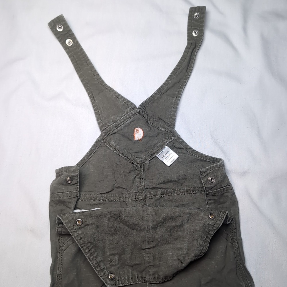 Carhartt Kids Overalls in Olive Green - Picture 9 of 9
